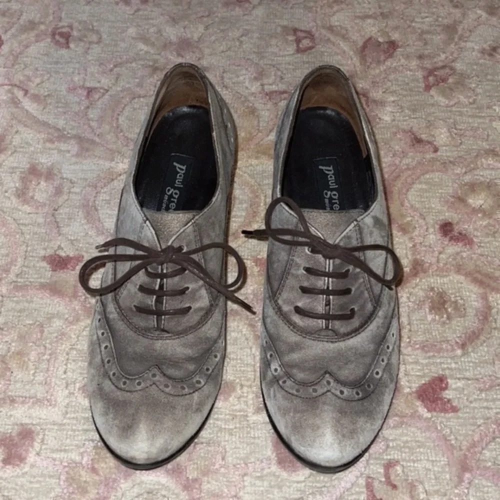 Paul Green Kelsey Gray Suede Oxford Wing Tip Lace Up‎ Booties